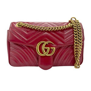 Gucci GG Marmont Leather Shoulder Bag Red